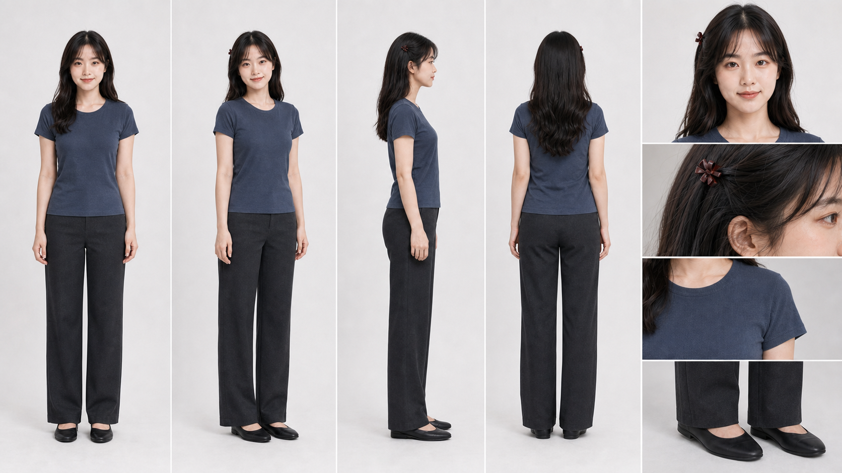 陈嘉禾城市基础 Look 的多视角服装设定板